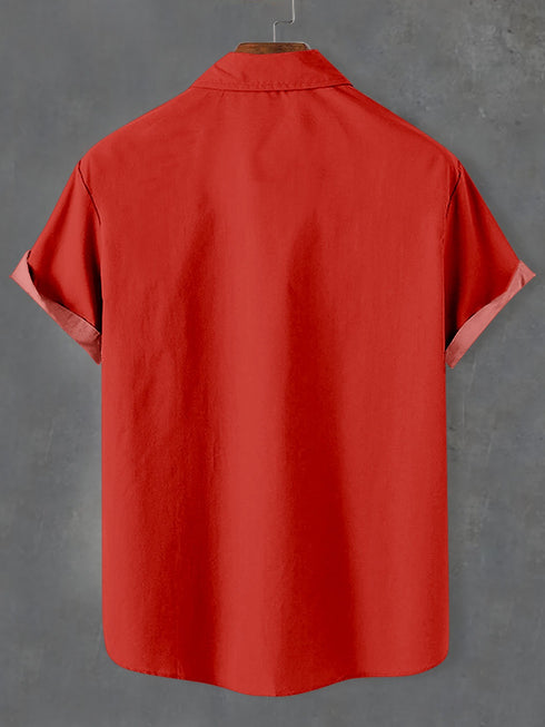 Men's Christmas Cartoon Funny Graphic Short Sleeve Hawaiian Shirt